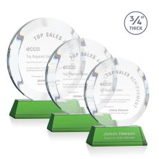 Gibralter Green on Newhaven Base Circle Crystal Award - Awards and Trophies