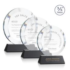 Gibralter Black on Newhaven Base Circle Crystal Award - Awards and Trophies