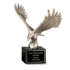 Employee Gifts - Majestic Eagle Animals on Marble Metal Award