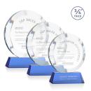Gibralter Sky Blue on Newhaven Base Circle Crystal Award
