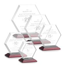 Barnett Rosewood Polygon Crystal Award - Awards and Trophies