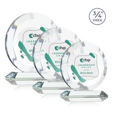 Gibralter Full Color Clear Circle Crystal Award - Awards and Trophies