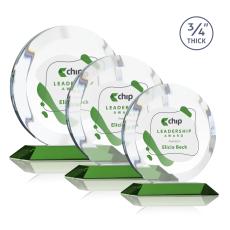 Gibralter Full Color Green Crystal Award - Awards and Trophies