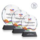 Gibralter Full Color Black on Newhaven Base Circle Crystal Award