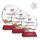 Gibralter Full Color Red on Newhaven Base Circle Crystal Award