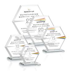 Barnett Full Color Clear Polygon Crystal Award - Full Color Imprint