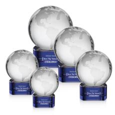 Employee Gifts - Globe Blue on Paragon Globe Crystal Award