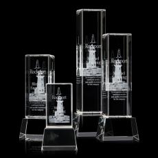 Robson 3D Clear on Base Towers Crystal Award - 3D Crystal Awards