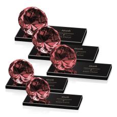 Employee Gifts - Gemstone Ruby on Black Crystal Award