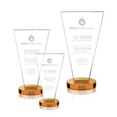 Burney Amber Polygon Crystal Award - Crystal Awards
