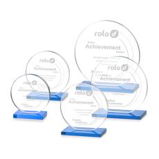 Employee Gifts - Victoria Sky Blue Circle Crystal Award