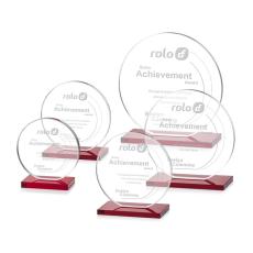 Employee Gifts - Victoria Red Circle Crystal Award
