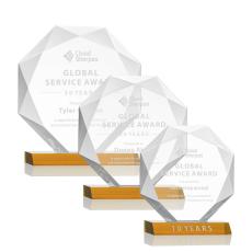 Kitchener Amber Polygon Crystal Award - Awards and Trophies