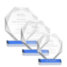 Kitchener Sky Blue Polygon Crystal Award - Awards and Trophies