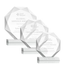 Kitchener White Polygon Crystal Award - Awards and Trophies