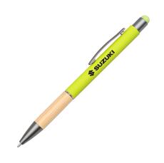 Assia Metal Pen w/Bamboo Grip & Black Refill - Promotional Products
