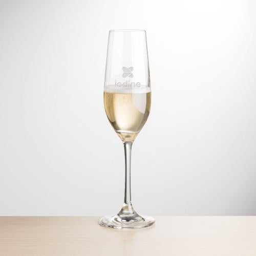 Corporate Gifts - Barware - Champagne Flutes - Burlington Flute - Deep Etch