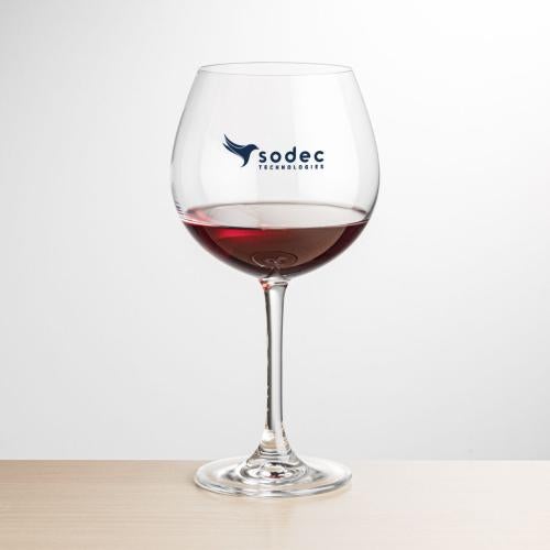 Corporate Gifts - Barware - Wine Glasses - Burlington Burgundy Wine - Imprinted