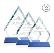 Apex Blue on Newhaven Base Diamond Crystal Award - Colored Crystal Awards
