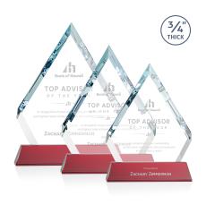Apex Red on Newhaven Base Diamond Crystal Award - Colored Crystal Awards