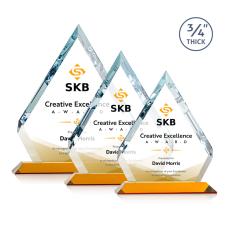 Apex Full Color Amber Diamond Crystal Award - Full Color Imprint
