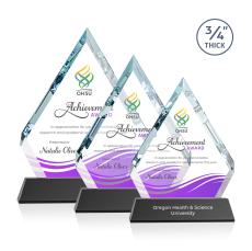 Apex Full Color Black on Newhaven Base Diamond Crystal Award - Crystal Awards