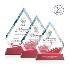 Apex Full Color Red on Newhaven Base Diamond Crystal Award - Crystal Awards