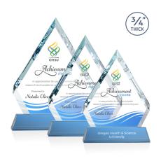 Apex Full Color Sky Blue on Newhaven Base Diamond Crystal Award - Crystal Awards