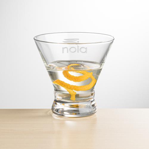 Corporate Gifts - Barware - Martini Glasses - Rideau Stemless Martini - Deep Etch