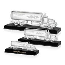 Crystal Oil Tanker on Base - Black - Awards and Trophies