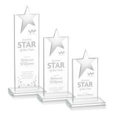 Bryanston Chrome Star Clear Towers Crystal Award - Star Awards