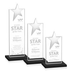 Bryanston Chrome Star Black Towers Crystal Award - Star Awards