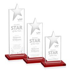 Bryanston Chrome Star Red Towers Crystal Award - Awards and Trophies