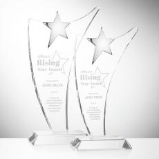 Atkinson Chrome Star Peaks Crystal Award - Star Awards