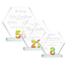 Riviera Milestone Prismatic Polygon Crystal Award - Awards and Trophies