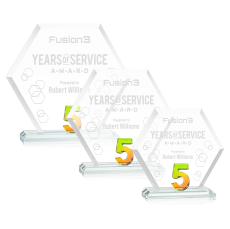 Riviera Anniversary Prismatic No 5 Polygon Crystal Award - Awards and Trophies