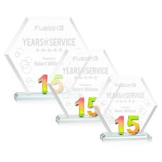 Riviera Anniversary Prismatic No 15 Polygon Crystal Award - Awards and Trophies
