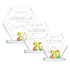 Riviera Anniversary Prismatic No 20 Polygon Crystal Award - Awards and Trophies
