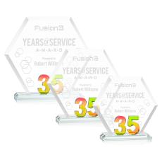 Riviera Anniversary Prismatic No 35 Polygon Crystal Award - Awards and Trophies