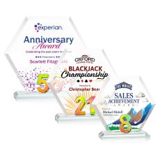 Riviera Milestone Full Color Prismatic Polygon Crystal Award - Awards and Trophies
