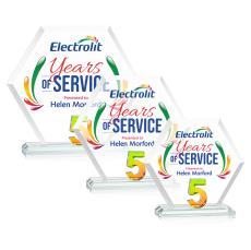 Riviera Anniversary Full Color Prismatic No 5 Polygon Crystal Award - Awards and Trophies