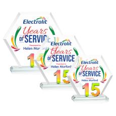 Riviera Anniversary Full Color Prismatic No 15 Polygon Crystal Award - Awards and Trophies