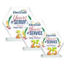 Riviera Anniversary Full Color Prismatic No 25 Polygon Crystal Award - Awards and Trophies