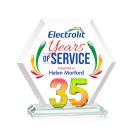 Riviera Anniversary Full Color Prismatic No 35 Polygon Crystal Award