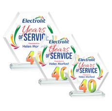 Riviera Anniversary Full Color Prismatic  No 40 Polygon Crystal Award - Full Color Imprint