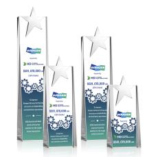Fanshaw Silver Star Full Color Towers Crystal Award - Full Color Imprint