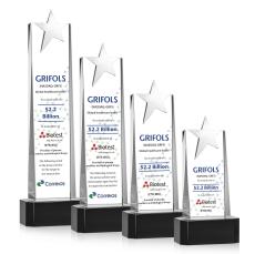 Fanshaw Silver Star Full Color Black On Base Towers Crystal Award - Full Color Imprint