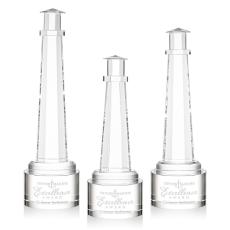 Lighthouse Clear on Marvel Base Crystal Award - Crystal Awards