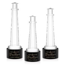 Lighthouse Black on Marvel Base Crystal Award - Awards and Trophies