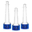 Lighthouse Blue on Marvel Base Obelisk Crystal Award